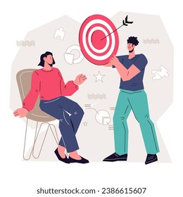 Female career and upskilling motivation concept. Career counselor or job mentor, business coaching with employee concept, vector illustration isolated on white background.
