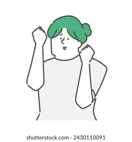 A female caregiver doing a fist pump