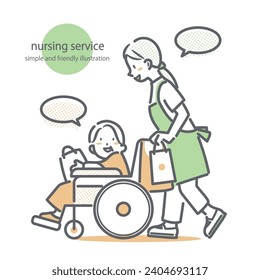 female caregiver and senior woman in a wheelchair