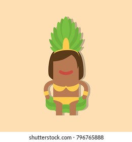 Female carnival dancer icon, vector illustration design. Carnival characters collection.