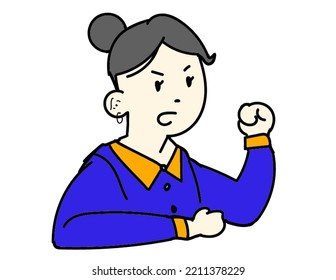 Female Cartoon Character Excited With White Background.vector