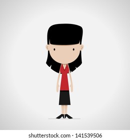 female cartoon office worker