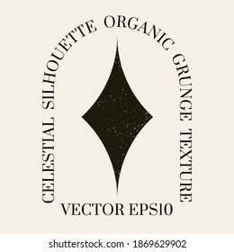 Logo de Boho celeste femenino en un mínimo estilo moderno de mediados de siglo. Plantilla de diseño de logotipo vectorial con símbolo de geometría mística texturada orgánica. Para cosméticos, tatuajes, Spa, medios sociales