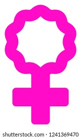 Female cell symbol vector icon symbol. Flat pictogram is isolated on a white background. Female cell symbol pictogram designed with simple style.