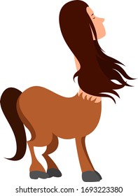 Female centaur, illustration, vector on white background
