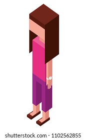 female character avatar user isometric