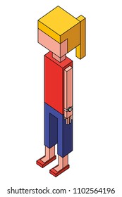 female character avatar user isometric design