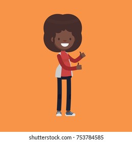 Female character in casual clothes: Vector illustration.