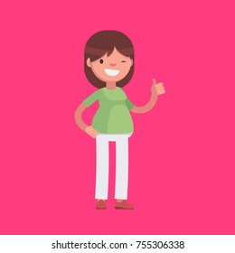 Female character in casual clothes: Vector illustration.