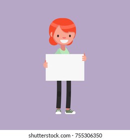 Female character in casual clothes: Vector illustration.