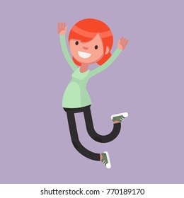 Female character in casual clothes: Vector illustration.