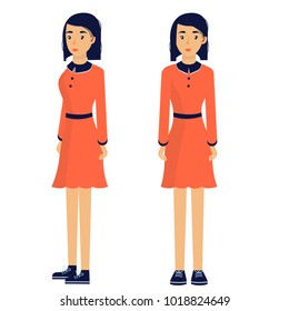 Female character front and side