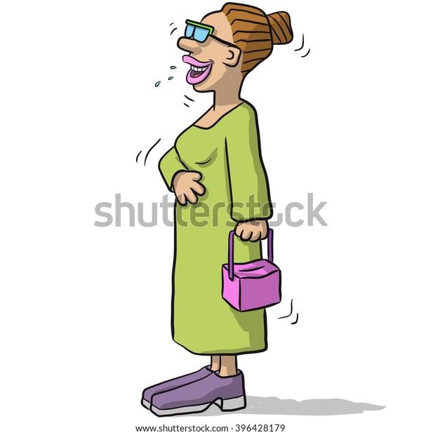 Female Character Funny Smile Stock Vector (Royalty Free) 396428179