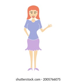 female character hand drawn element design vector. clipart cartoon illustration