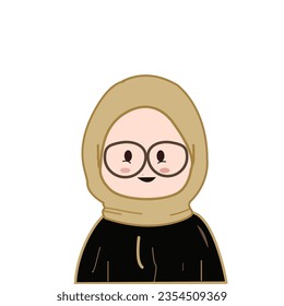 female character hijab in vektor