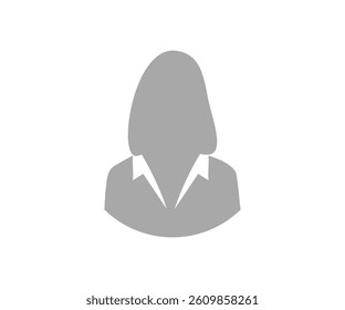 Female character icon. Default anonymous user portrait, profile picture, portrait symbol. User member with avatar vector design and illustration.

