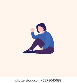 Female Character Pose. Vector illustration in a flat style