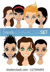 Female character set. Can be used for animations