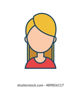 female character social network flat isolated