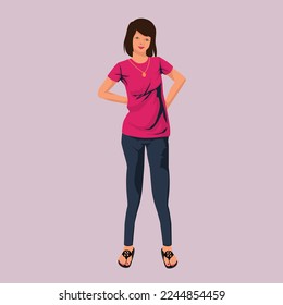 Female character vector design illustration