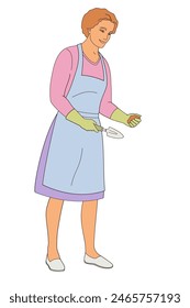 female character woman with a gardening spatula for transplanting plants in her hand