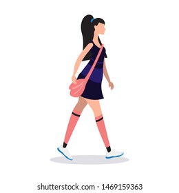 
female character. women are walking or activities. elegant young women in smart casual fashion