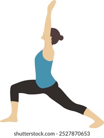 Personagem Feminino Yoga Pose em Estilo Plano. Design de Ilustração de Vetor