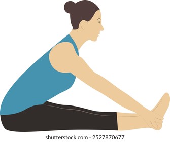 Female Character Yoga Pose in Flat Style. Vector Illustration Design