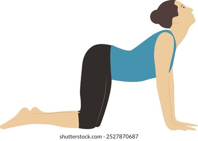 Female Character Yoga Pose in Flat Style. Vector Illustration Design
