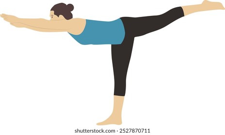 Female Character Yoga Pose in Flat Style. Vector Illustration Design