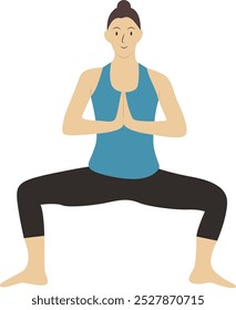 Female Character Yoga Pose in Flat Style. Vector Illustration Design