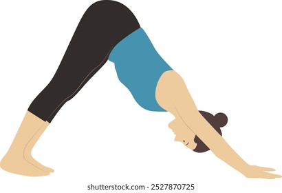 Female Character Yoga Pose in Flat Style. Vector Illustration Design