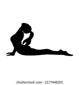Female Characters Sport Activities silhouette Set. People Doing Sports, Yoga, Fitness, Workout in Different Poses, Stretching, Healthy Lifestyle, Leisure. Cartoon Flat Vector Illustration isolated
