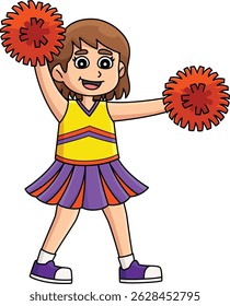 Female Cheerleader doing L Position Clipart 