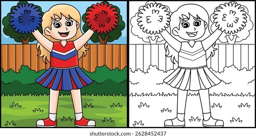 Female Cheerleader High V Motion Illustration 