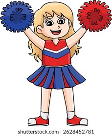 Female Cheerleader High V Motion Cartoon Clipart 