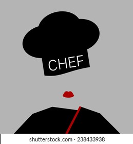 female chef with black outfit