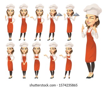 Female Chef Character Set Vector Eps Stock Vector (Royalty Free ...