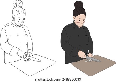 female chef element design for templates.