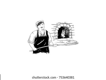 Female Chef Making Pizza