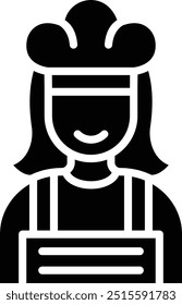 Female Chef Vector Icon Design Illustration