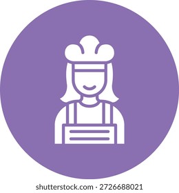 Weiblicher Chef Vektor Symbol Design Illustration