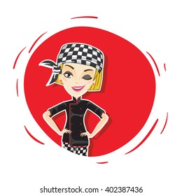 Female Chef. Vector Illustration.