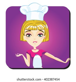 Female Chef. Vector Illustration.