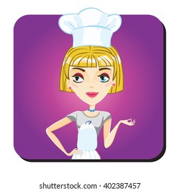 Female Chef. Vector Illustration.