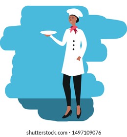 female chef worker avatar character