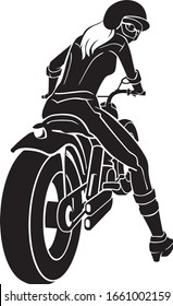 Female Chopper Rider Silhouette Illustration