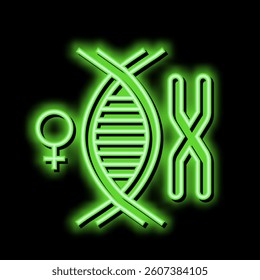 female chromosome genetic neon light sign vector. female chromosome genetic illustration