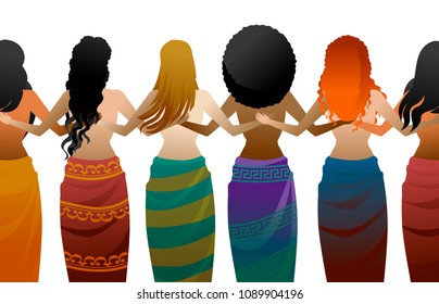 female circle hug