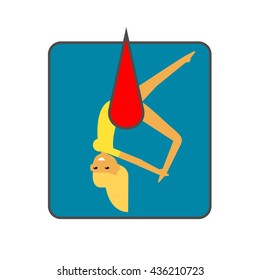 Female Circus Acrobat Line Icon